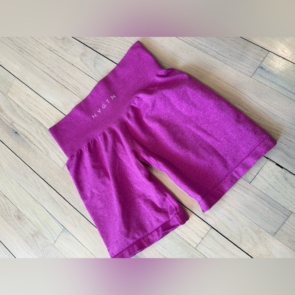 NVGTN High-Waist Athletic Bike Shorts in Magenta